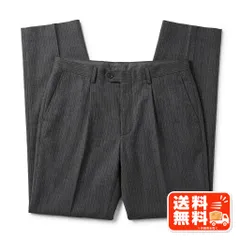 ストライプ柄 スラックス パンツ グレー センタープレス ビジネス UNIQLO風のサムネイル