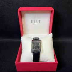【稼動品】  ELLE エル EL065 050 QZ スクエア レディース 腕時計 外箱付き 電池交換済み 動作確認済み ブラック文字盤のサムネイル