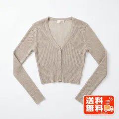 And A シアー ラメ入り ニットカーディガン ベージュ Fサイズ GU風のサムネイル