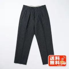 ストライプ柄 スラックス 2タック ボタンフライ ダークグレー 古着 Paul Smith風のサムネイル