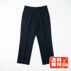 スラックス ネイビー 無地 ボタンフライ センタープレス パンツ INDIVI風のサムネイル