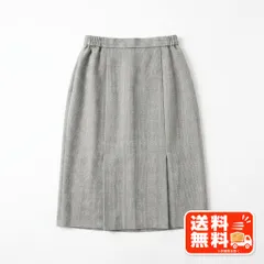 グレー ストライプ柄 ひざ丈スカート 11BRサイズ Max Mara風のサムネイル