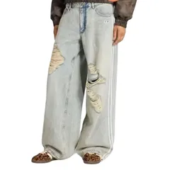 新品　アディダス Loose Denim Distressed Pantsのサムネイル