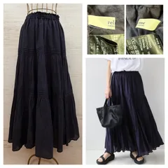 JOURNAL STANDARD relume コットンボイルクリンクルティアードスカート  ネイビー size36のサムネイル