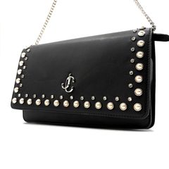 【極美品】Jimmy Choo Varenne Pearl Studded Chain shoulderBag ジミーチュウ ヴァレンヌ パール スタッディド チェーン ショルダーバッグ
