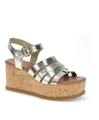 ベアトラップス レディース シューズ サンダル プラットフォーム Baretraps Womens Savannah Platform Wedge Sandals Light Gold Manmade