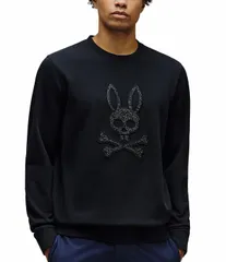 サイコバニー メンズ アウター パーカー・スウェット シャツ Psycho Bunny Gabin Textured Sweatshirt Black ブラックのサムネイル