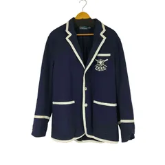 ポロバイラルフローレン Polo by RALPH LAUREN 90S 刺繍 紺ブレ コットンジャケット メンズ import：L 