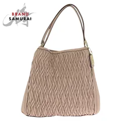 美品 COACH コーチ マディソン ギャザード ツイスト レザー フィービー ピンク ゴールド金具 レザー ショルダーバッグ トートバッグ 602659【中古】