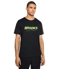 ブルックス メンズ トップス シャツ ショートパンツ グラフィック Brooks Graphic Shortsleeve BlackDark Lumi ブラックのサムネイル