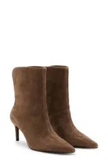マンゴ レディース シューズ ブーツ・レインブーツ MANGO Pointed Toe Stiletto Bootie Medium Brown ブラウンのサムネイル