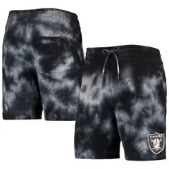 ニューエラ メンズ ボトムス ハーフパンツ・ショーツ ショートパンツ Mens New Era Black Las Vegas Raiders TieDye Shorts Black ブラックのサムネイル