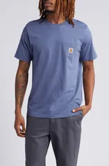 カーハート メンズ トップス Tシャツ ロゴ Carhartt Work In Progress Logo PocketShirt Puddle