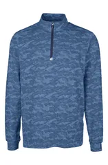 カッターアンドバック メンズ アウター パーカー・スウェット ハーフジップ Cutter Buck Traverse Camo Quarter Zipullover Navy Blue ネイビーのサムネイル