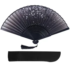 新品 [YINKE] シルク扇子 メンズ・レディース 軽快竹骨 高級シルク扇子 竹製工芸品扇 和風扇子 おしゃれ 紳士用 和装小物 (扇子+扇子袋)のサムネイル
