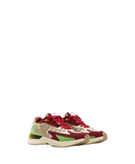 ランバン メンズ シューズ スニーカー メッシュ トール レザー Lanvin Unisex JLA Sneakers in Mesh and Metallic Leather BurgundyGreのサムネイル