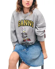 ガニー レディース アウター パーカー・スウェット クルーネック シャツ クロップド GANNI Croppedaisy Duck Crewneck Sweatshirt Palomaのサムネイル