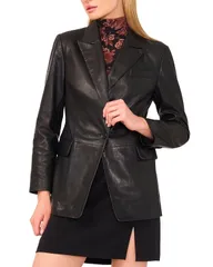 テッドベーカー レディース アウター ジャケット・ブルゾン ブレザー Ted Baker Leather Single Breasted Blazerich Black ブラックのサムネイル