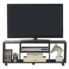 Vanlent テレビ台 キャスター付き テレビボード ローボード 幅1000mm 奥行296mm 高さ380mm 24型 32型 46型 移動式 (ブラック) 1のサムネイル