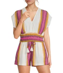 エラン レディース トップス シャツ Vネック ELAN Coordinating VNeck Short Sleevelastic Hem Top Natural Pink ピンクのサムネイル