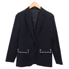 K* ストライプ柄 スタッズ装飾 セットアップ ジャケット パンツ 