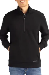 カッターアンドバック メンズ アウター パーカー・スウェット ハーフジップ Cutter Buck Roam Quarter Zipullover Black ブラックのサムネイル