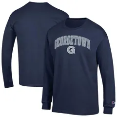 チャンピオン メンズ トップス Tシャツ ロゴ MensChampionavy Georgetown Hoyas Arch Over Logo Long Sleeve TShirt Navy ネイビー