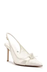 アレクサンドラバードマン レディース シューズ パンプス Alexandre Birman Clarita Classic Pointed Toe Slingback Pump Off White Iのサムネイル
