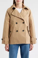 ビーシービージーマックスアズリア レディース アウター ジャケット・ブルゾン コート BCBG Max Azria Double Breasted Shortrench Coat Camel キャメルのサムネイル