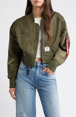 アルファインダストリーズ レディース アウター ジャケット・ブルゾン Alpha Industries L2B Gen Crop Flight Jacket Green グリーンのサムネイル