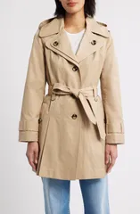 ロンドンフォグ レディース アウター ジャケット・ブルゾン コート London Fog Single Breasted Trench Coat Stone ストーンのサムネイル