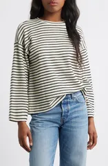 メイドウェル レディース トップス Tシャツ Madewell Easy Long Sleeve TShirt Jet Black ブラックのサムネイル