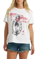 ラングラー レディース トップス Tシャツ グラフィック Wrangler Western Graphic Tee Worn White ホワイトのサムネイル
