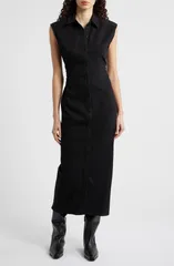 ラグアンドボーン レディース トップス ワンピース ミディ シャツ rag bone Leah Airflex Midi Shirtdress Black ブラックのサムネイル