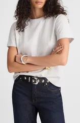 メイドウェル レディース トップス Tシャツ クルーネック Madewell Perfect Crewneck TShirt Hthr Slate スレートのサムネイル