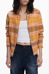 デジグアル レディース アウター パーカー・スウェット セーター Desigual Space Dye Sweater Hoodie Orange オレンジのサムネイル