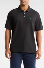 トッミーバハマ メンズ トップス ポロシャツ Tommy Bahama Emfielder Icon Solid IslandZone Polo Black ブラックのサムネイル