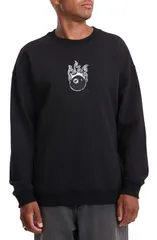 ボルコム メンズ アウター パーカー・スウェット クルーネック シャツ 刺繍 Volcom x Seth Conboy Embroidered Crewneck Sweatshirt Black ブラのサムネイル