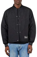 プレジャーズ メンズ アウター ジャケット・ブルゾン キルティング PLEASURES X Zero Skateboards Thomas Quilted Bomber Jacket Black ブラのサムネイル