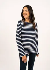セイントジェームス レディース トップス シャツ Saint James MINQUIERS MODERN Breton Striped Shirt NavyEcru エクリュのサムネイル