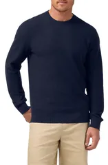 ミズンメイン メンズ アウター ニット・セーター クルーネック コットン MizzenMain Ashe Crewneck Cotton Blend Performance Sweater Navy ネイビー