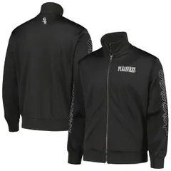 プレジャーズ メンズ アウター ジャケット・ブルゾン Mens PLEASURES Black Chicago White Sox Pitcher FullZip Track Jacket Blackのサムネイル