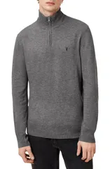 オールセインツ メンズ アウター ニット・セーター ハーフジップ スタンドネック ウール AllSaints Kilburn Funnel Neck Wool Blend Quarter Zip Swのサムネイル