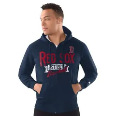 スターター メンズ アウター パーカー・スウェット フーデッドジャケット MensStarter Navy Boston Red Sox Distressed FullZip Hooded Jacke