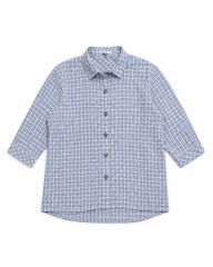 マーガレットハウエル リネンシャツ プルオーバー 半袖 チェック 美品