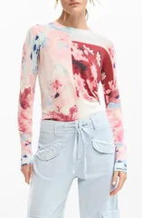 デジグアル レディース アウター パーカー・スウェット Desigual Fine Gauge Pullover Pink ピンクのサムネイル