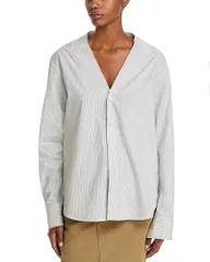 マルタンマルジェラ レディース トップス シャツ MM6 Maison Margiela Striped Poplin Shirt Off White オフホワイトのサムネイル