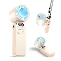 【業界最大最強冷却面積&体感-30℃鋭い冷たさ】ハンディファン 冷却プレート 静音15dB 8000mAh大容量 最大冷房4H 20H稼働 小型扇風機 ハンディファン 強力 4way手持ち/首掛け/卓上/腰掛け USB充電式 携帯扇風機 冷風 f3efc7ae