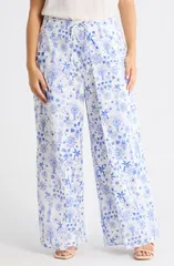 シュガーリップス レディース ボトムス レギンス ハイウエスト パンツ SUGARLIPS Azul Tropics Nature High Waist Wrapants BluesWhite ホワイト
