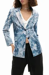 デジグアル レディース アウター ジャケット・ブルゾン フラワー柄 プリント コットン フラワー Desigual Floral Mixed Print Stretch Cotton Jacket Mのサムネイル